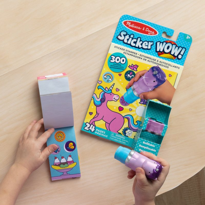 Sticker WOW!™ Purple Unicorn Bundle: Activity Pad & Sticker Stamper + Mini Activity Pad and 200 Refill Stickers