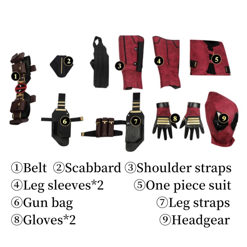 【New Arrival，in stock】Xcoser Deadpool&Wolverine Wade Wilson Full Suit Cosplay Costume Halloween Cosplay - Image 9